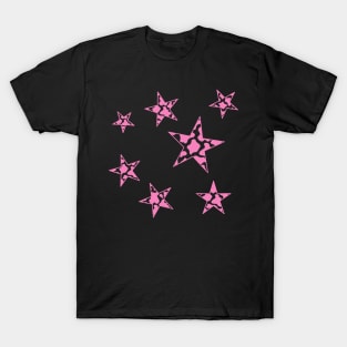 Pink Cow Print Stars T-Shirt